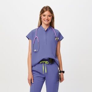 Figs Blueberry Rafaela Oversized Scrub Top (M)